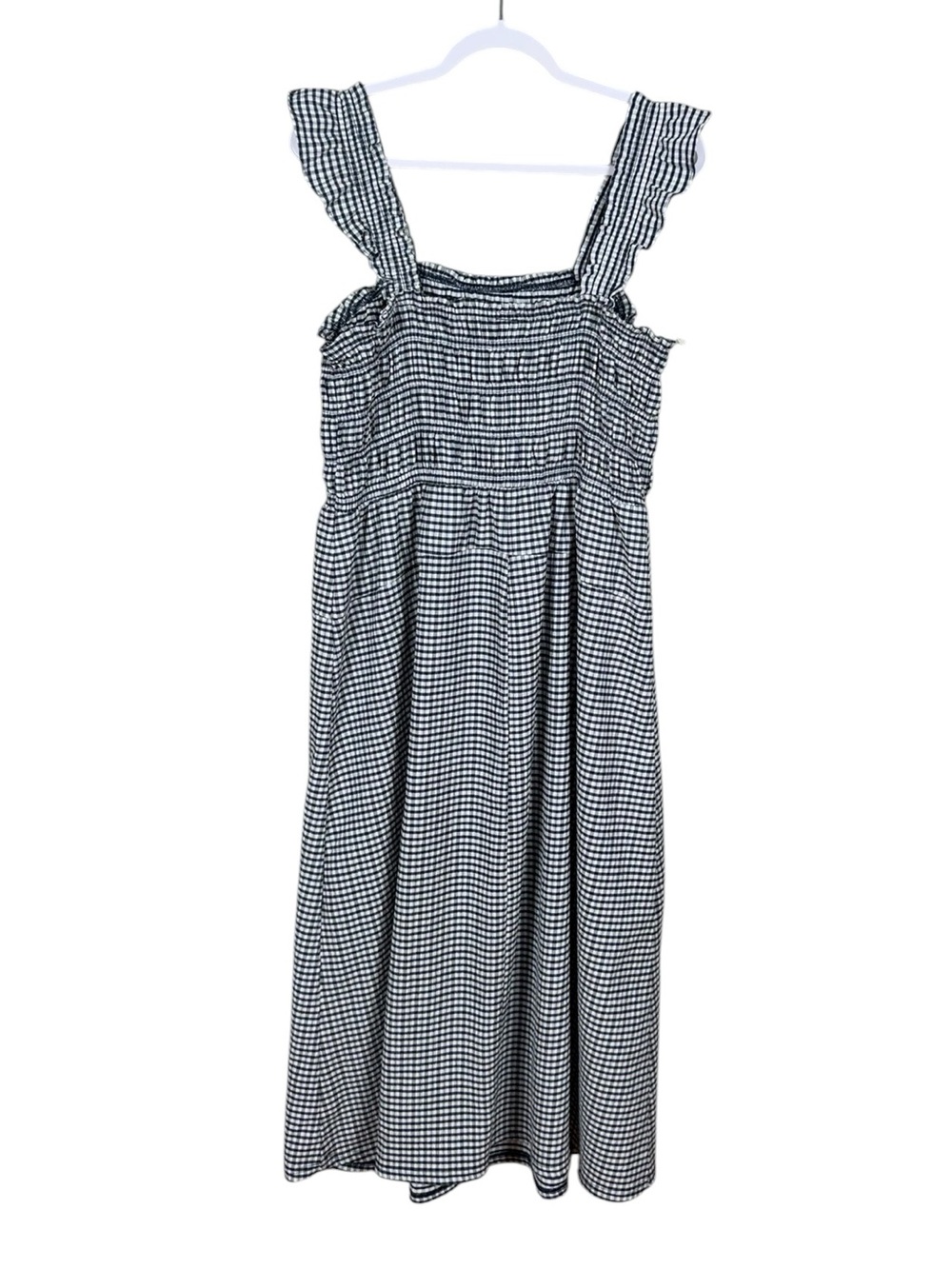 Old Navy Gingham Maxi Dress XL Cottage Peasant Beachy Boho Prairie Euro Summer - Picture 3 of 6